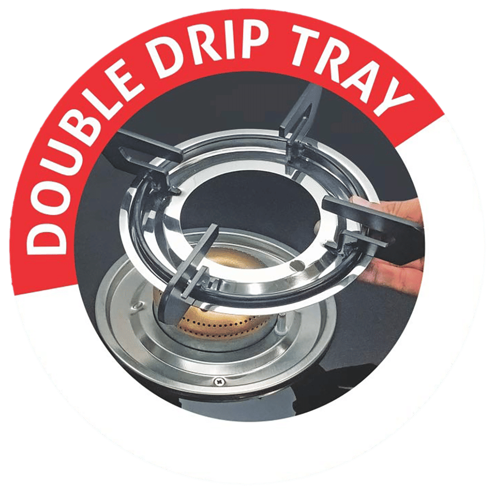 Buy Glen 1032 GT HF BB DD BL Toughened Glass Top 3 Burner Manual Gas